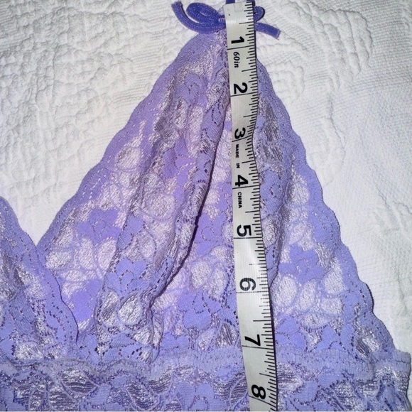 Vintage 90s Purple Lavender Lilac Teddy Intimates Sleepwear Sheer Lace Bodysuit - Picture 9 of 9